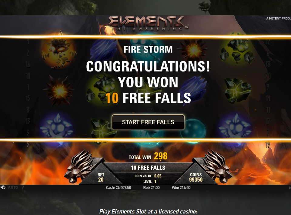 Фри-спины в игровом автомате Elements Бонусные вращения в слоте Elements