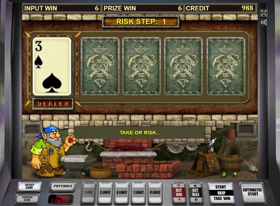 Рискованный раунд в автомате Gnome Риск-игра в слоте Gnome